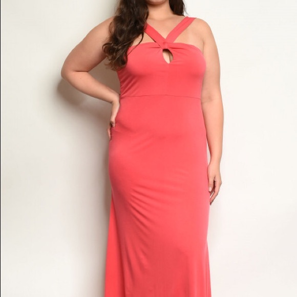 Dresses Summer Ready Plus Size Peach Halter Maxi Dress Poshmark
